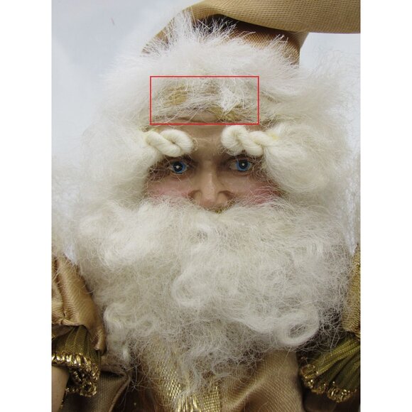 4 Small Gold Santa Claus Christmas Figurines With Beards and Jingle Bell Hats - Picture 4 of 14